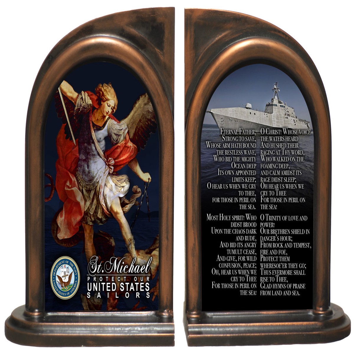 St. Michael Navy Bookends