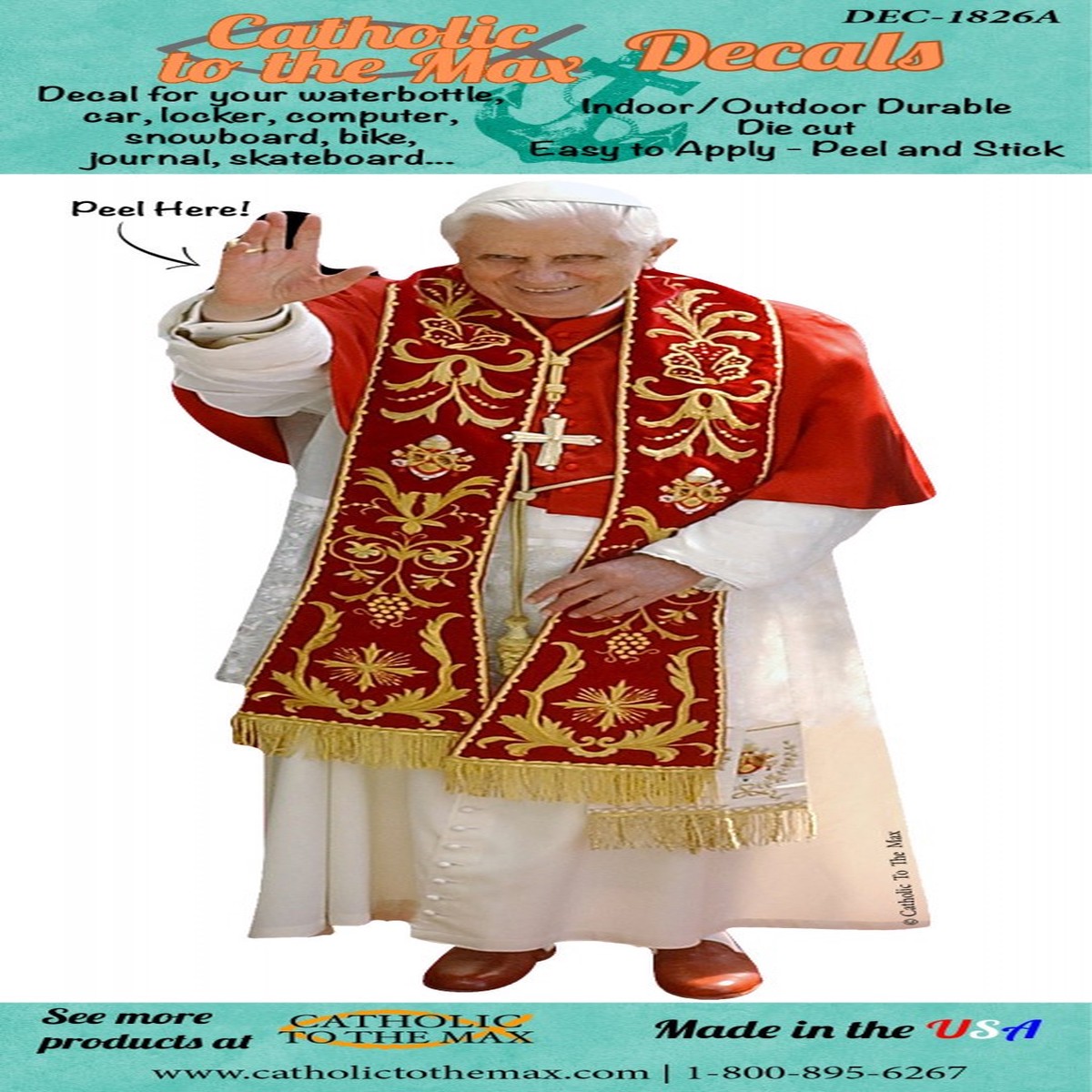 Pope Benedict XVI in Red Decal
