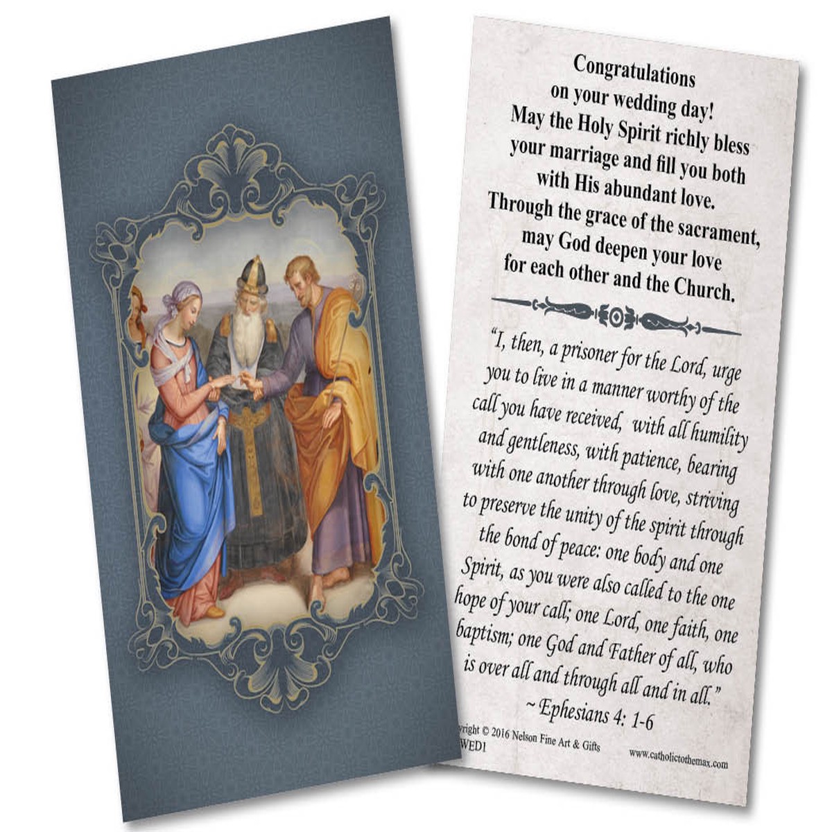 St. Joseph & Mary Wedding Holy Card