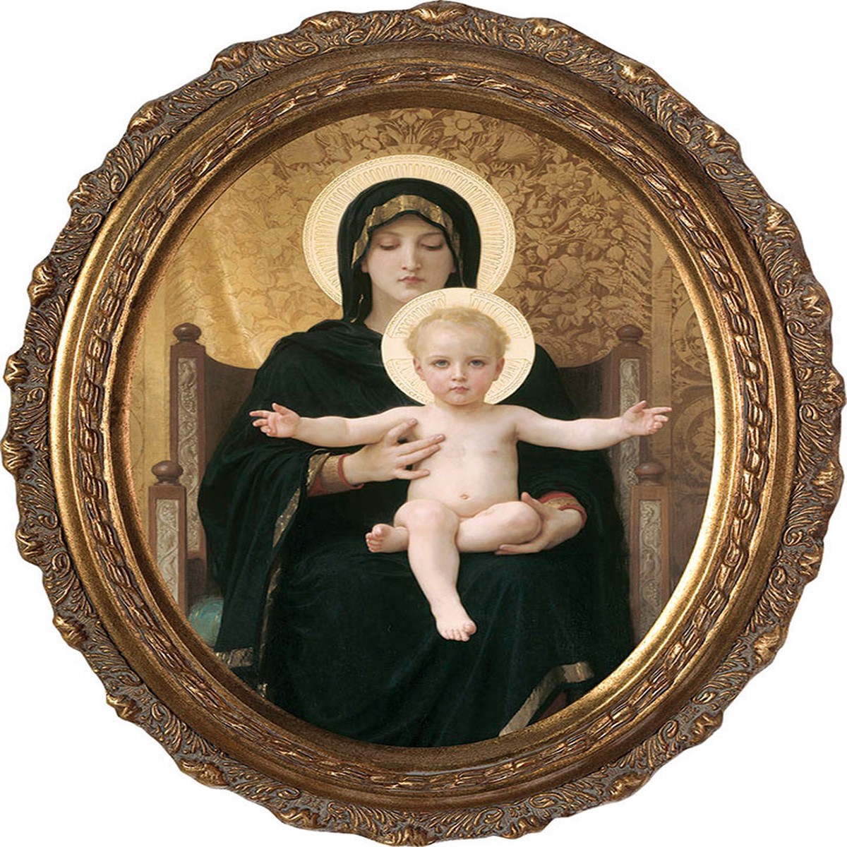 Virgin and Child - Oval Framed Canvas