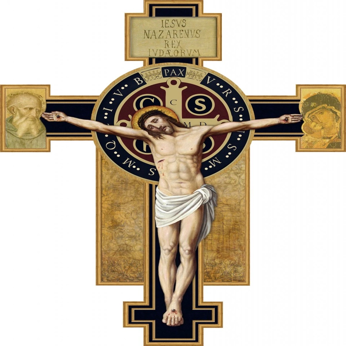 Benedictine Cross Oversized Wall Plaque Crucifix