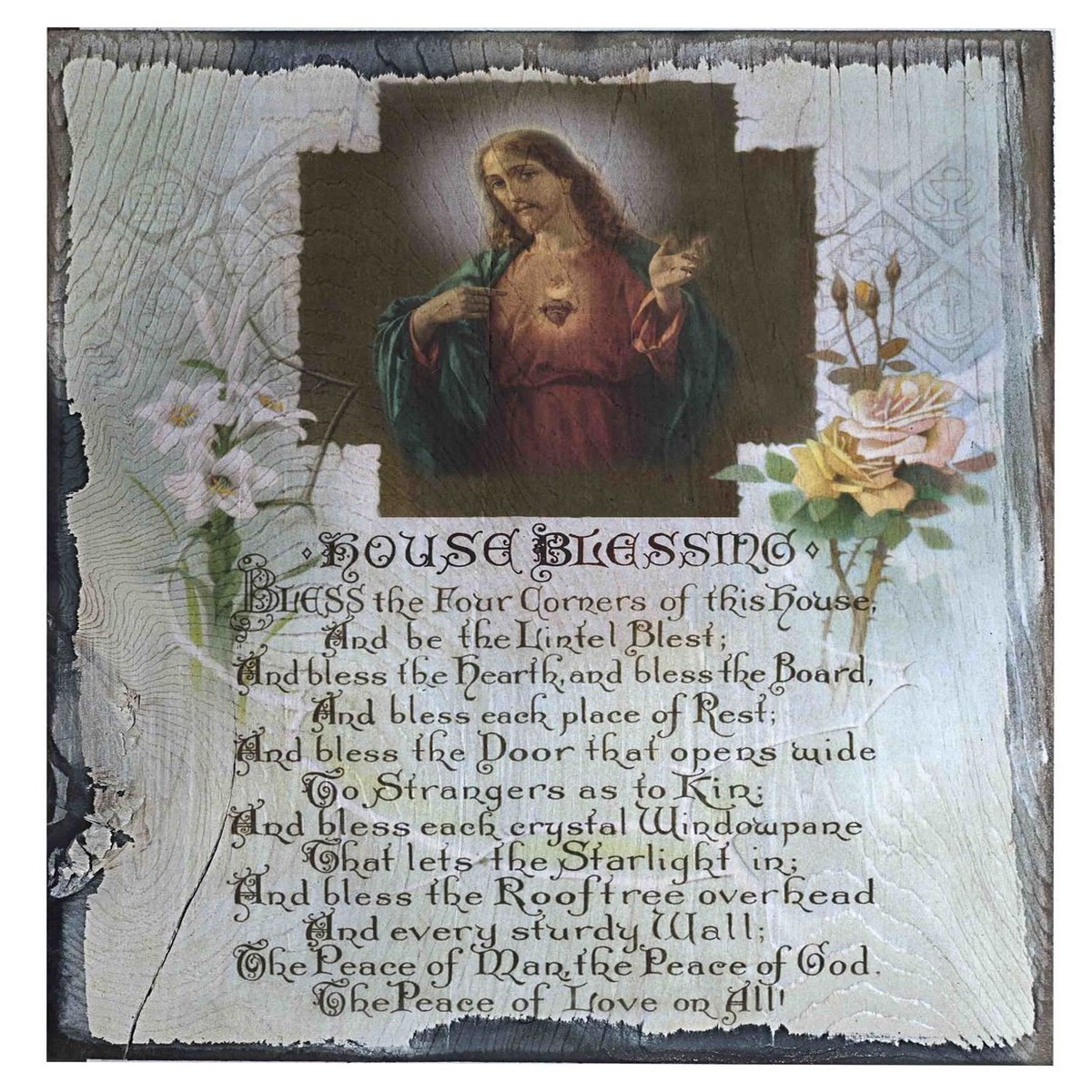 House Blessing Rustic Wood Plaque