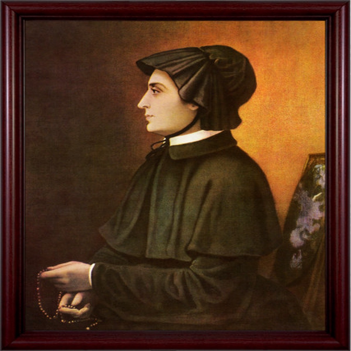 St. Elizabeth Ann Seton - Cherry Framed Art