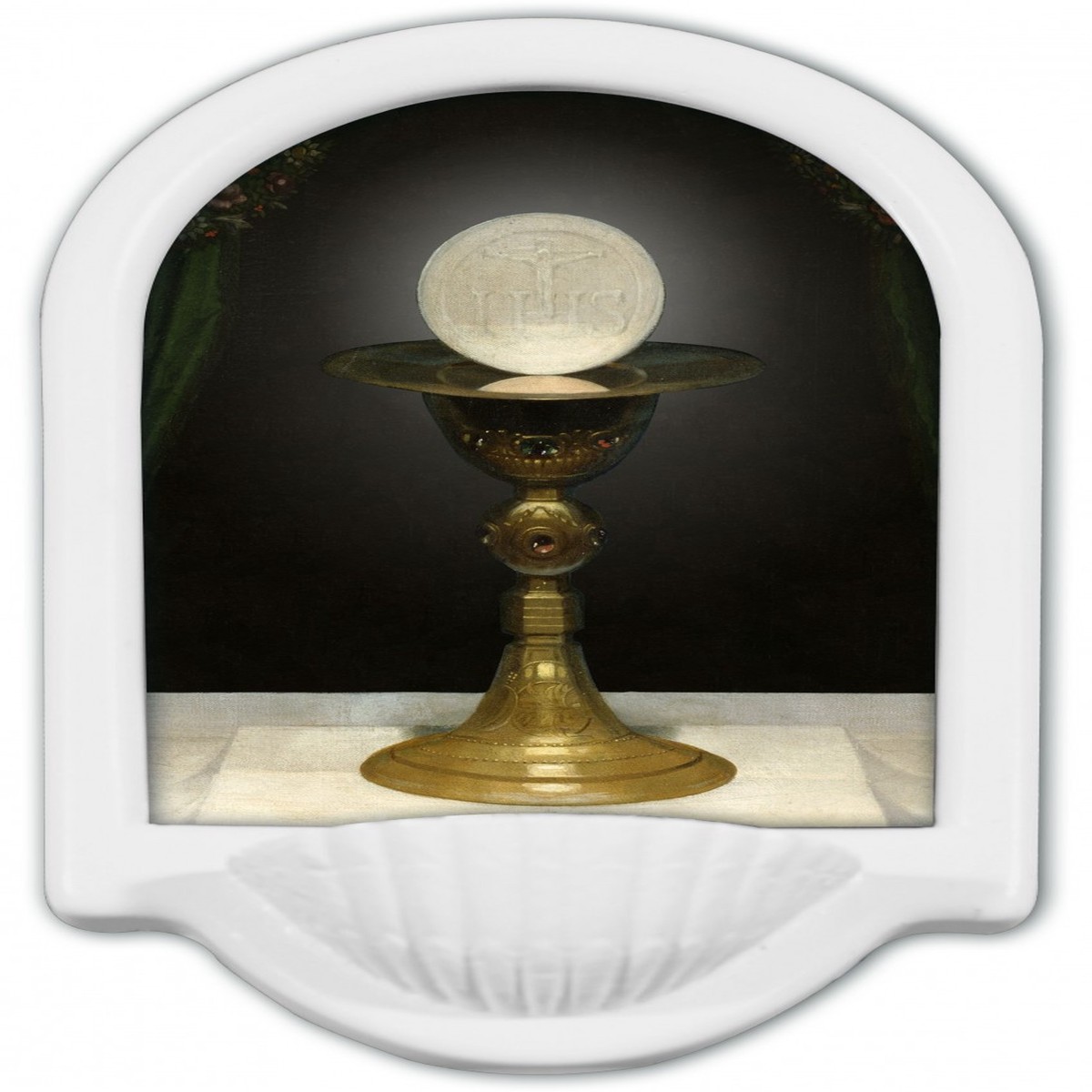 Chalice With Host Holy Water Font