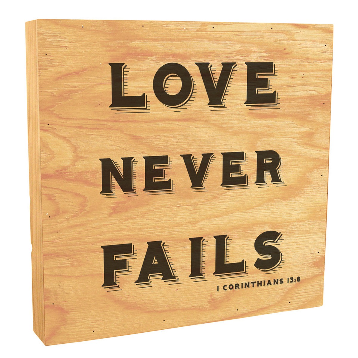 "Love Never Fails" Rustic Box Art