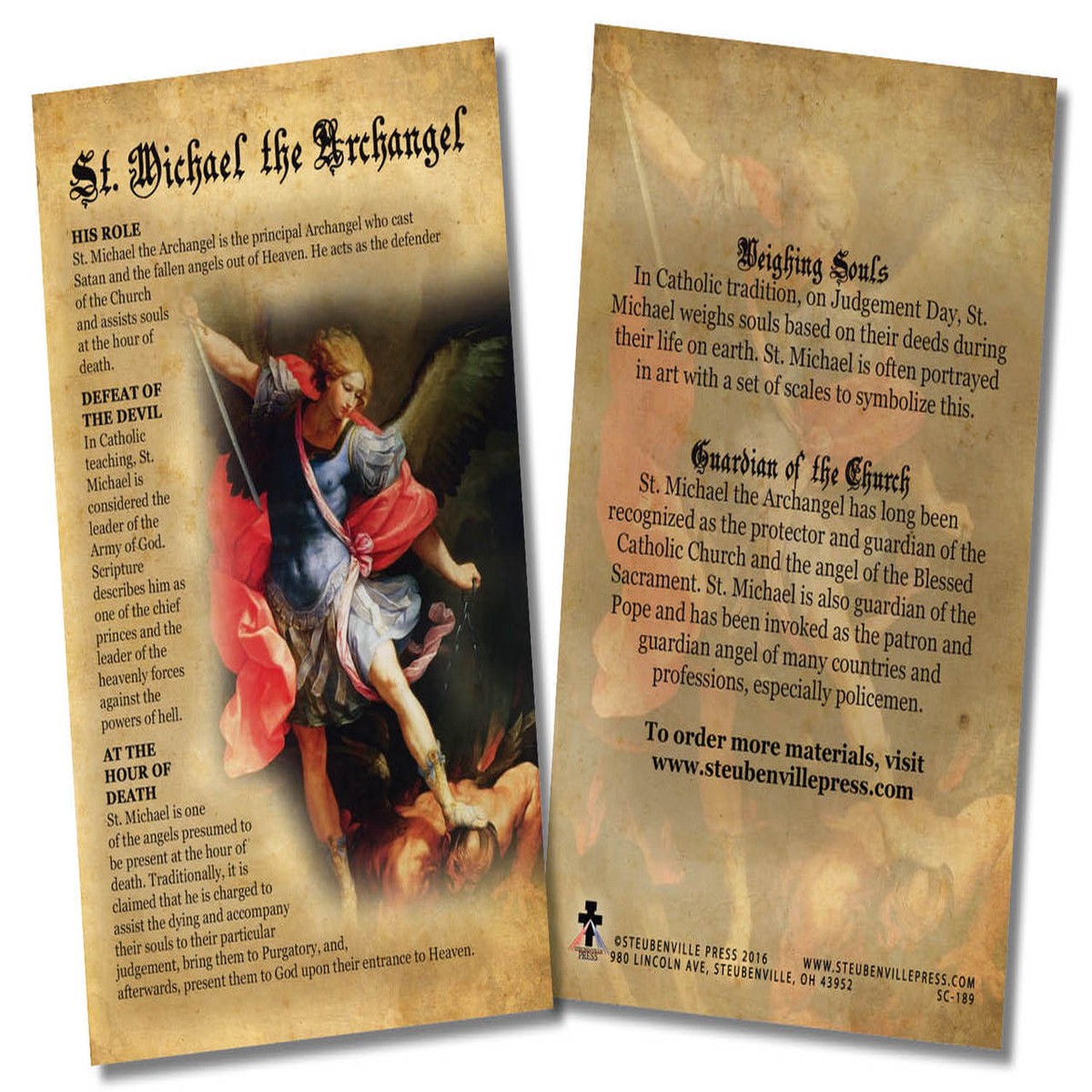 St. Michael the Archangel Faith Explained Card