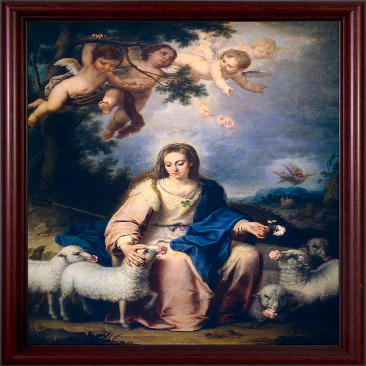 The Divine Shepherdess - Cherry Framed Art