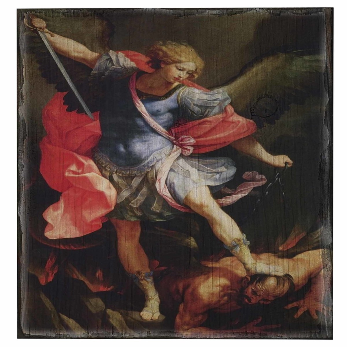 St. Michael the Archangel Rustic Wood Plaque