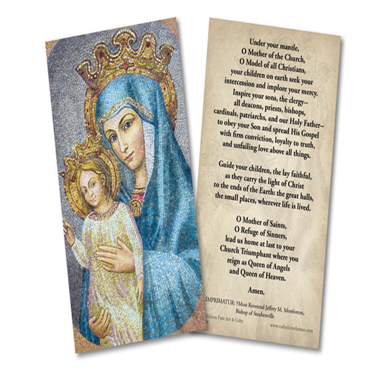 Mater Ecclesiae - St. Peter's Square Mosaic Holy Card