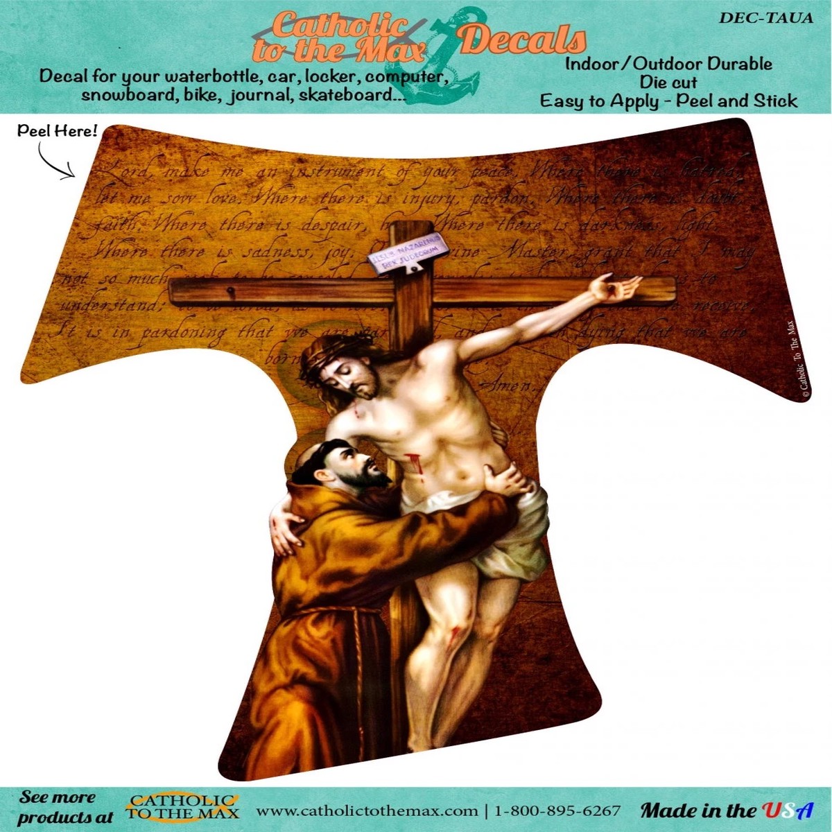 St Francis Tau Cross Decal