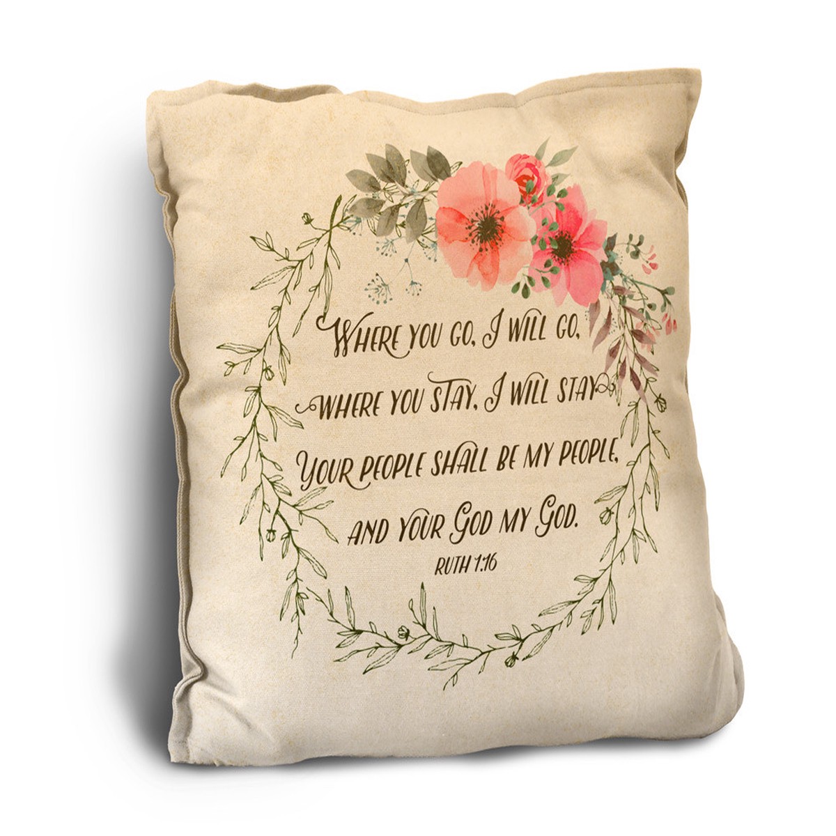 Where You Go, I Will Go Rustic Pillow
