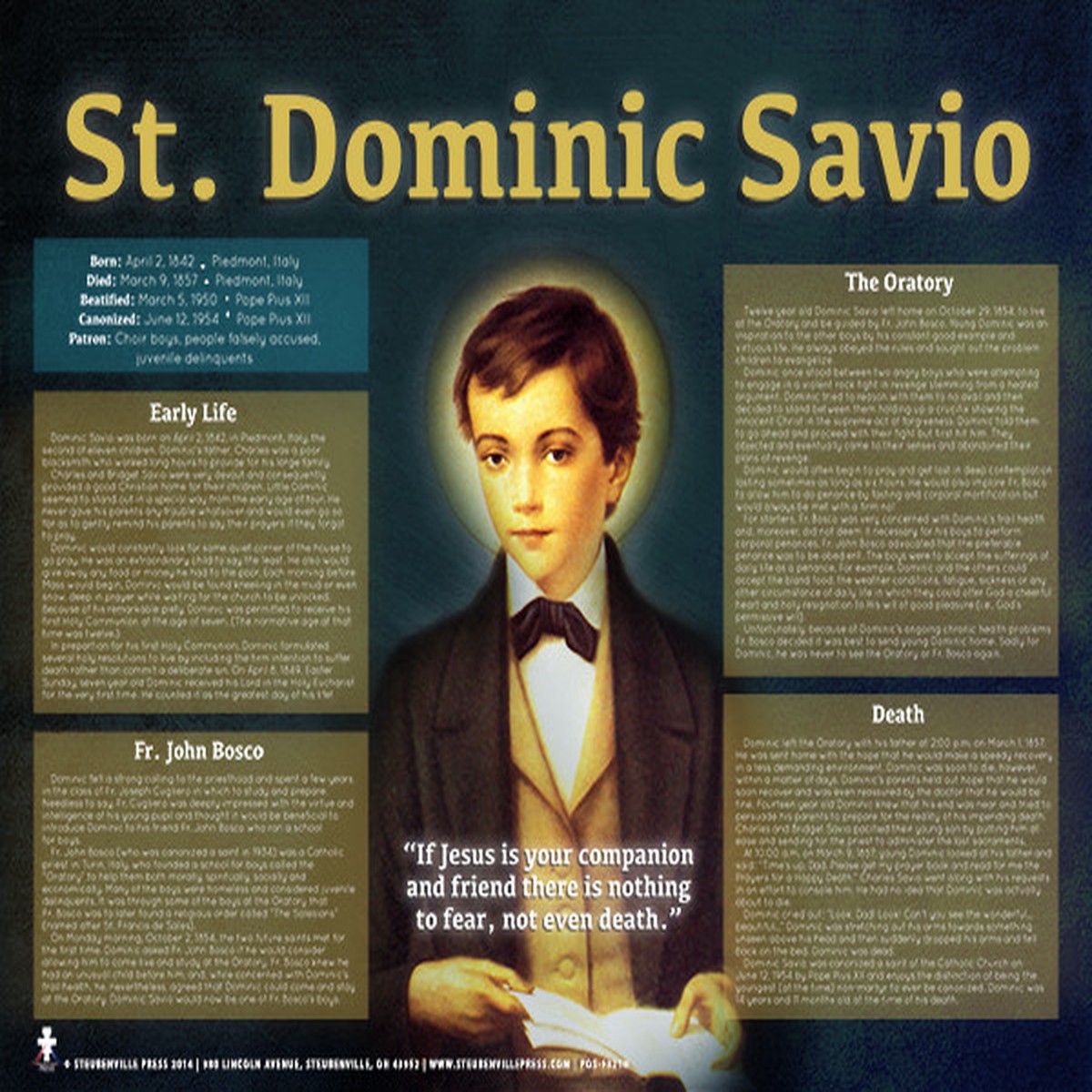Saint Dominic Savio Explained Poster