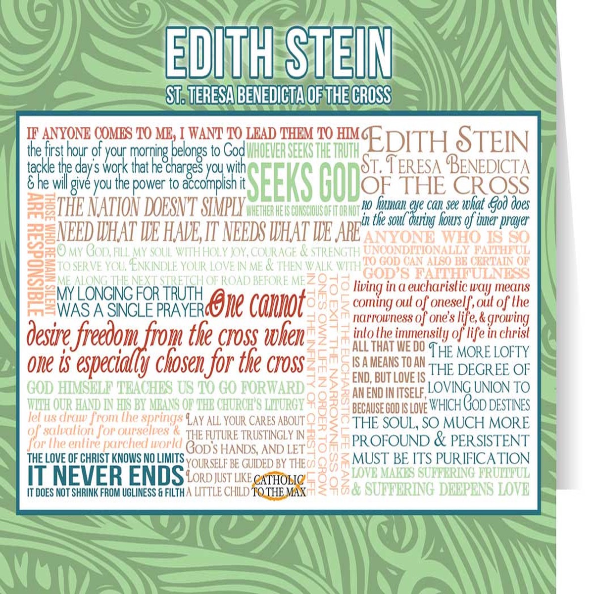 St. Edith Stein Teresa Benedicta Quote Card