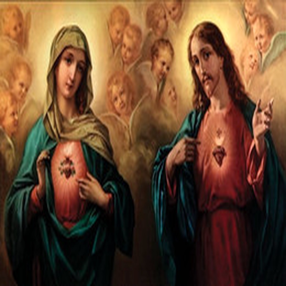 Sacred and Immaculate Hearts Print in Assorted Frames