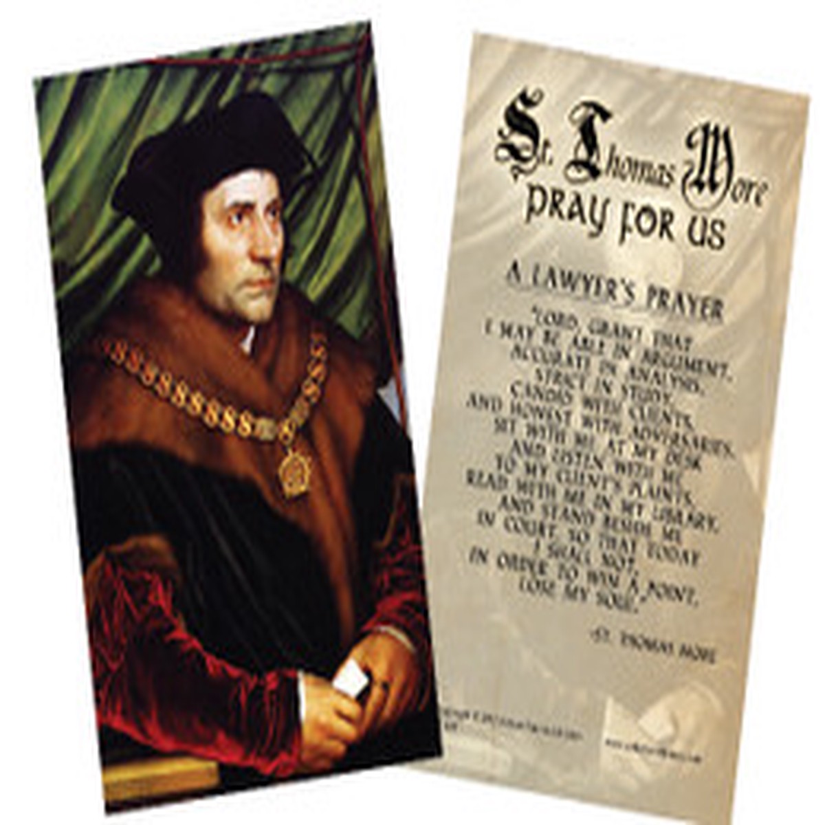 St. Thomas More Holy Card