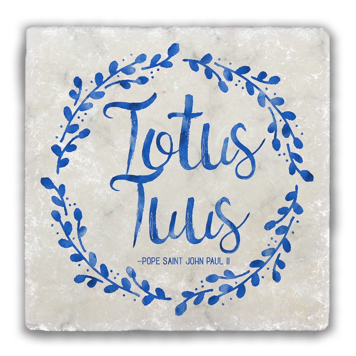 Totus Tuus Tumbled Stone Coaster
