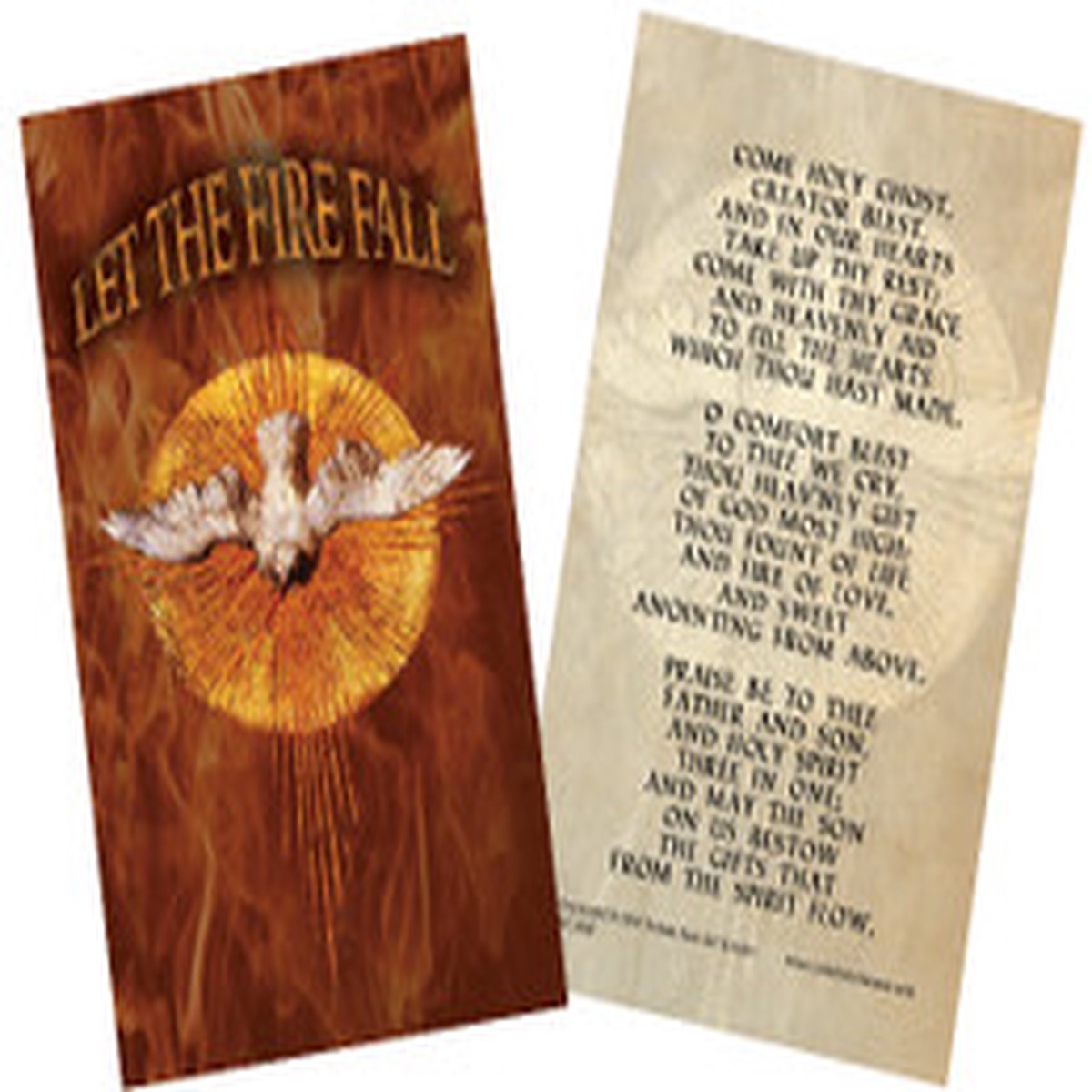 Let the Fire Fall Come Holy Ghost Holy Card