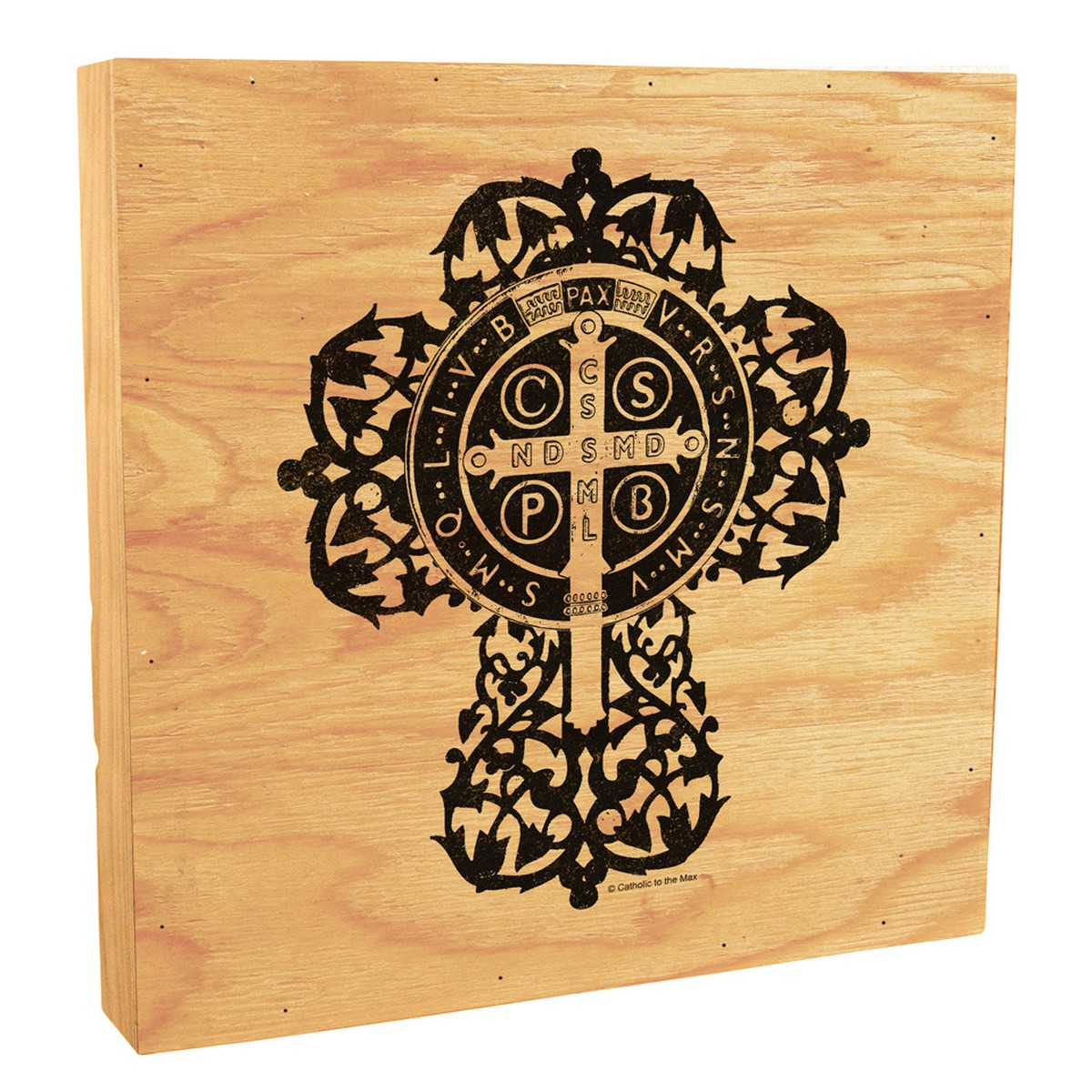 Benedictine Cross Rustic Box Art