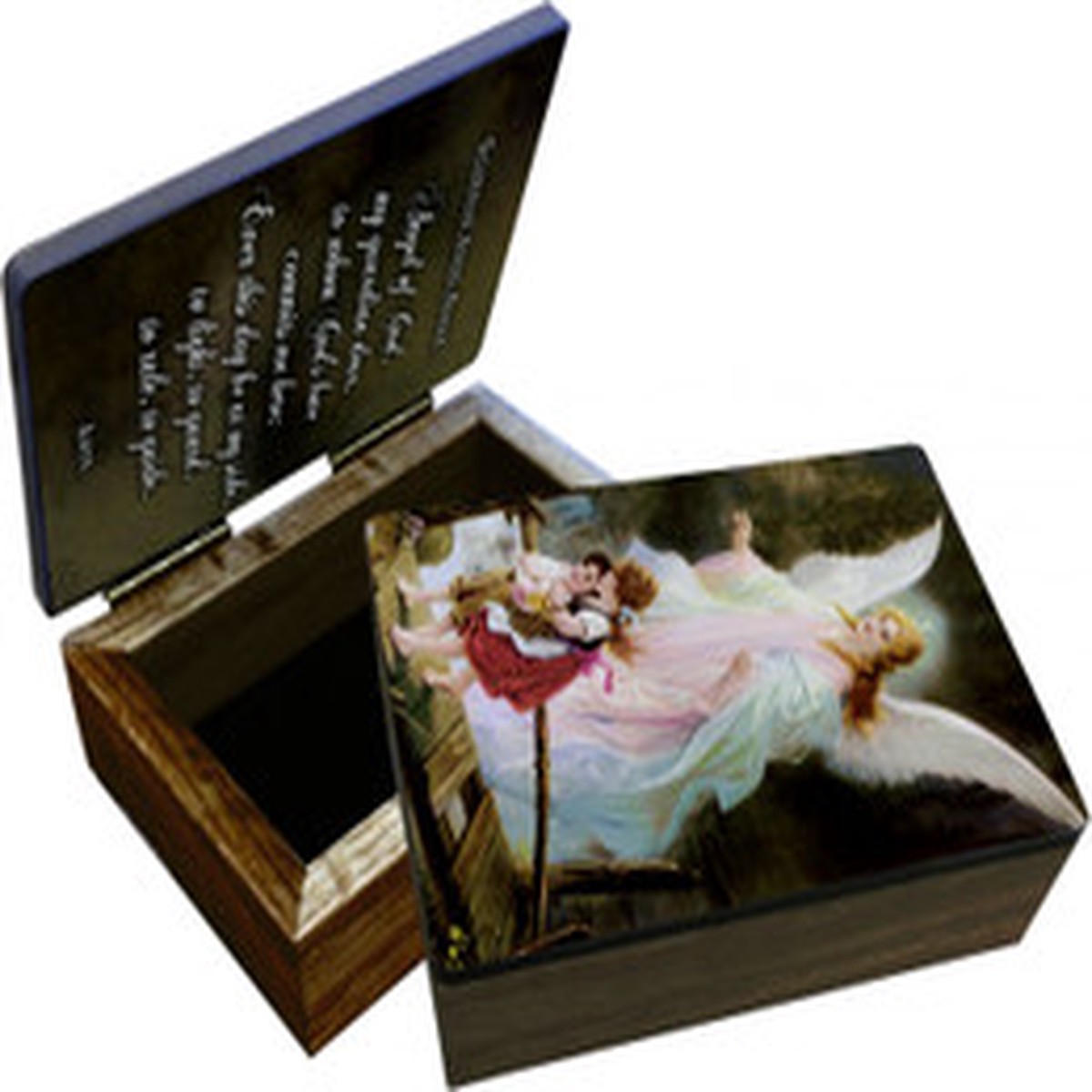 Guardian Angel on the Perilous Bridge Keepsake Box