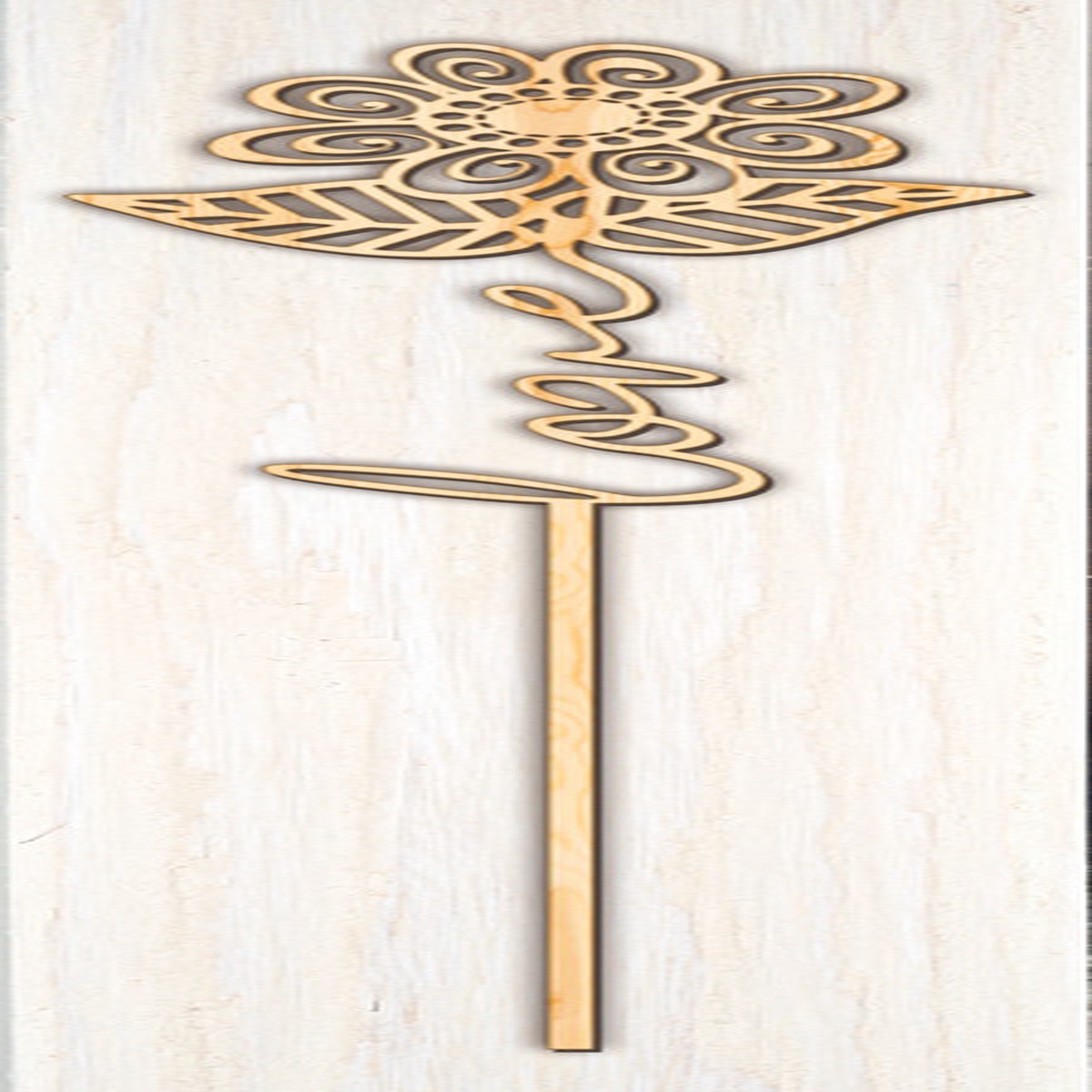 "Love" Flower Word Plaque