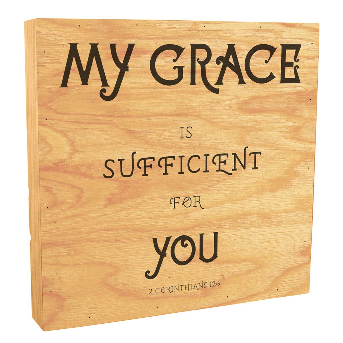 "My Grace Is Sufficient For You" Rustic Box Art