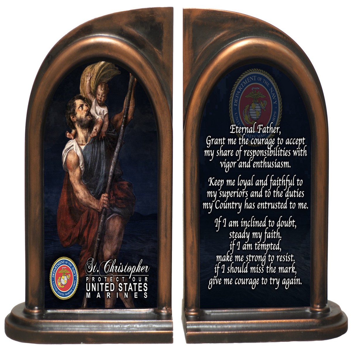 St. Christopher Marines II Bookends