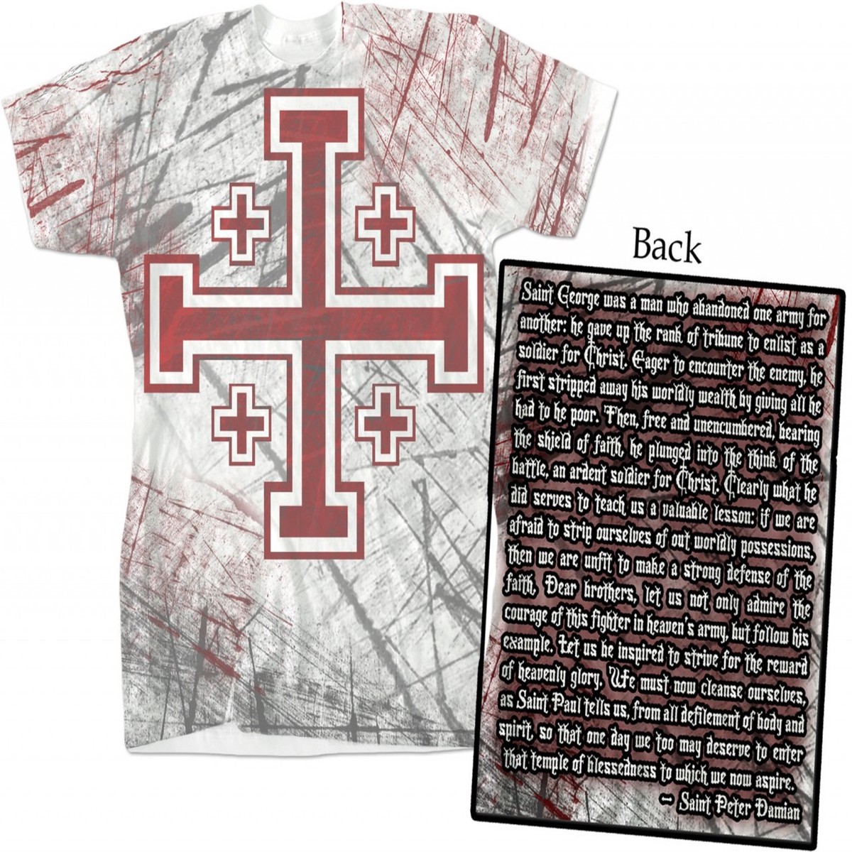 Crusader Cross Graphic Poly T Shirt