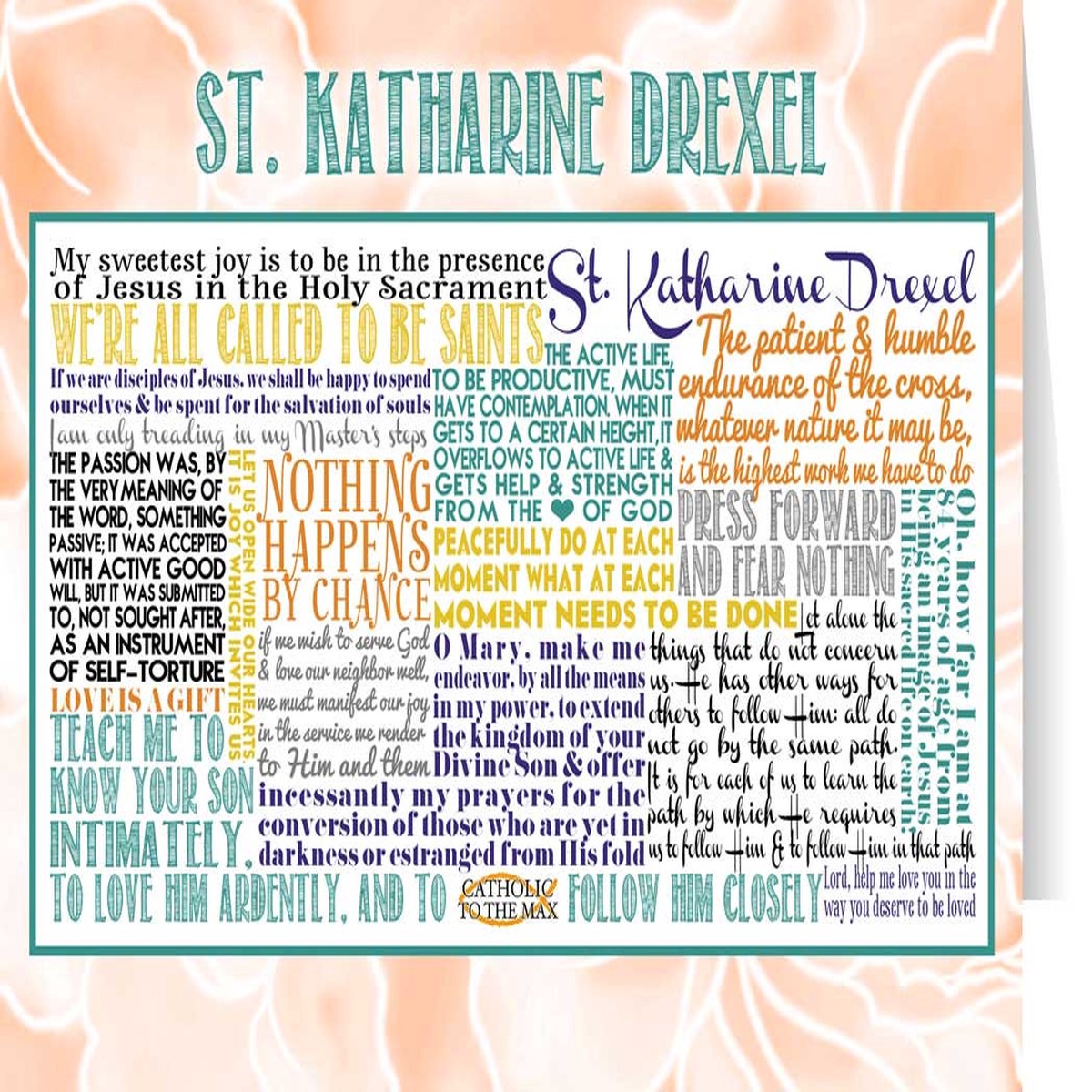 Saint Katharine Drexel Quote Card