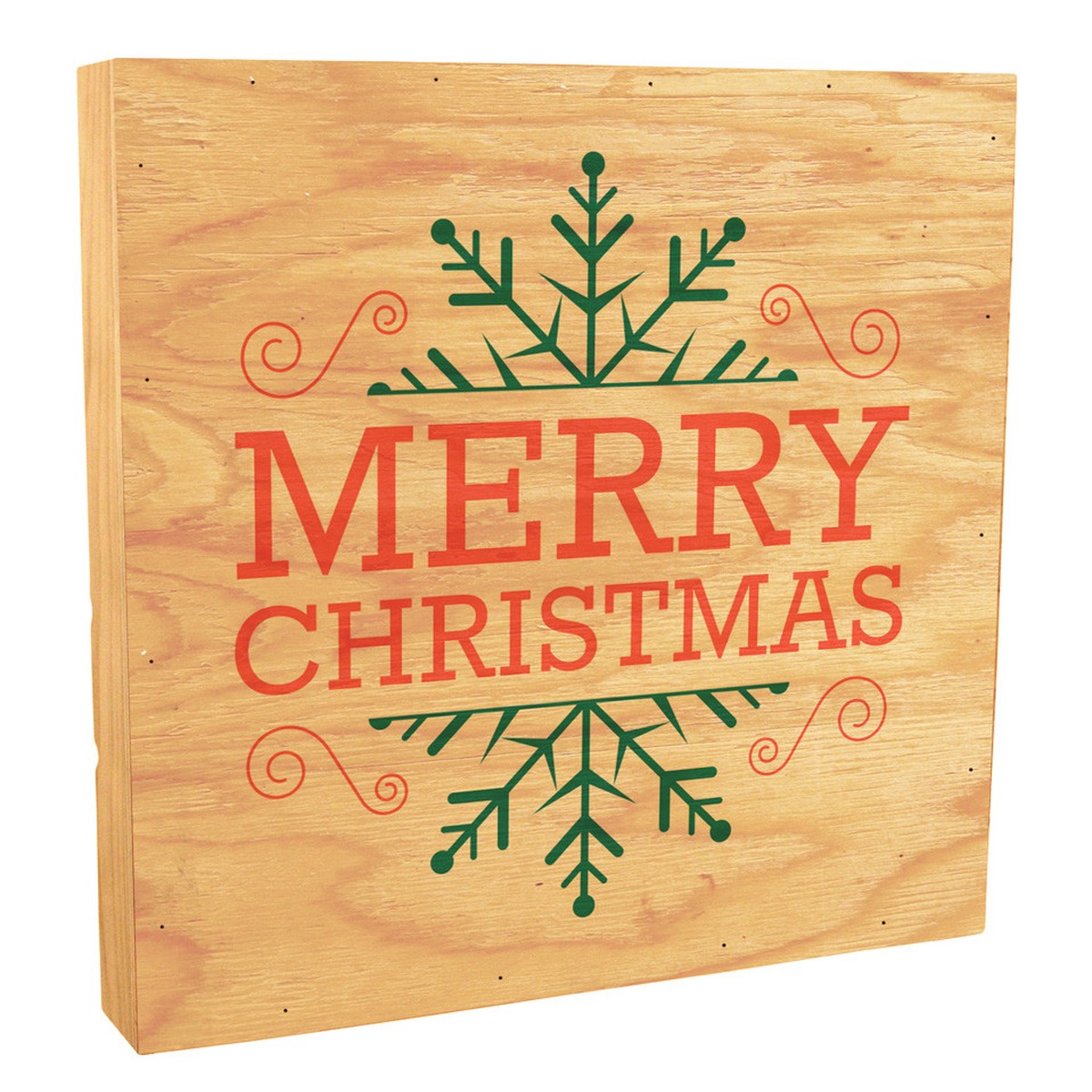 Snowflake "Merry Christmas" Rustic Box Art