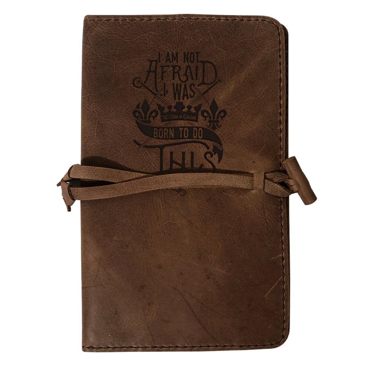 "I Am Not Afraid" Rustic Leather Journal Cover