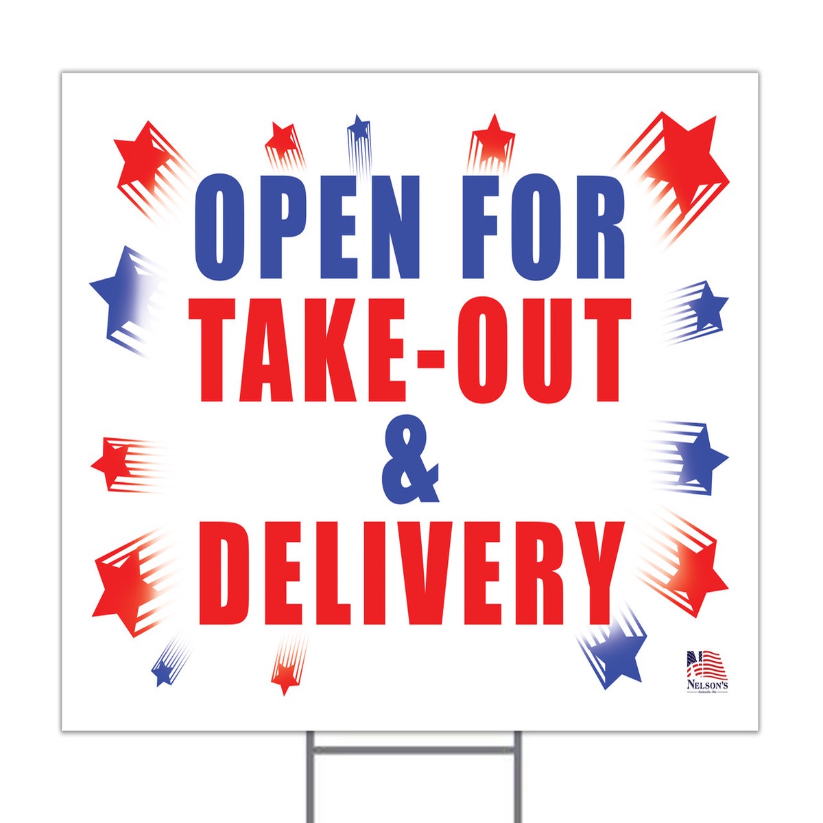 Open for Take-Out & Delivery Yard Sign