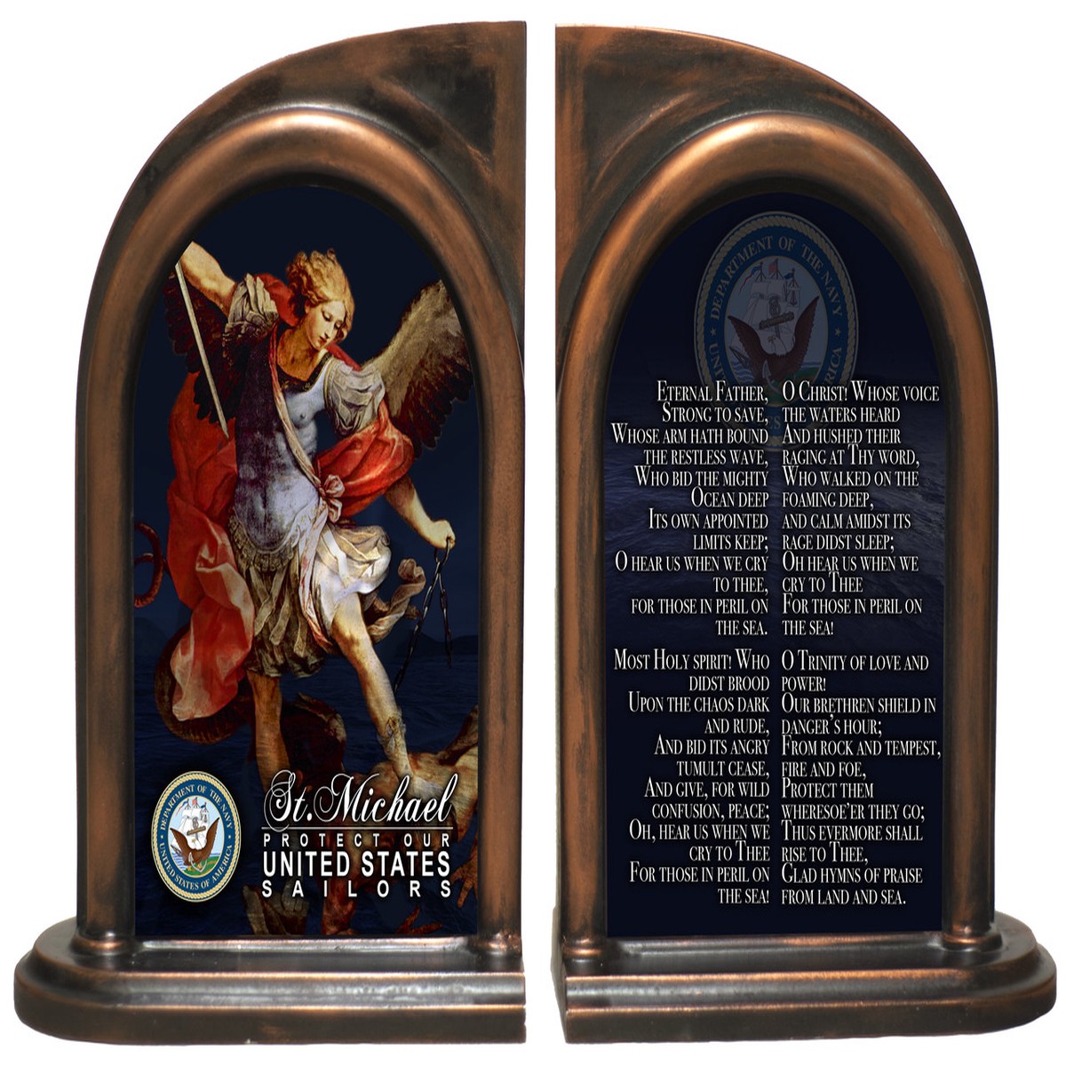 St. Michael Navy II Bookends