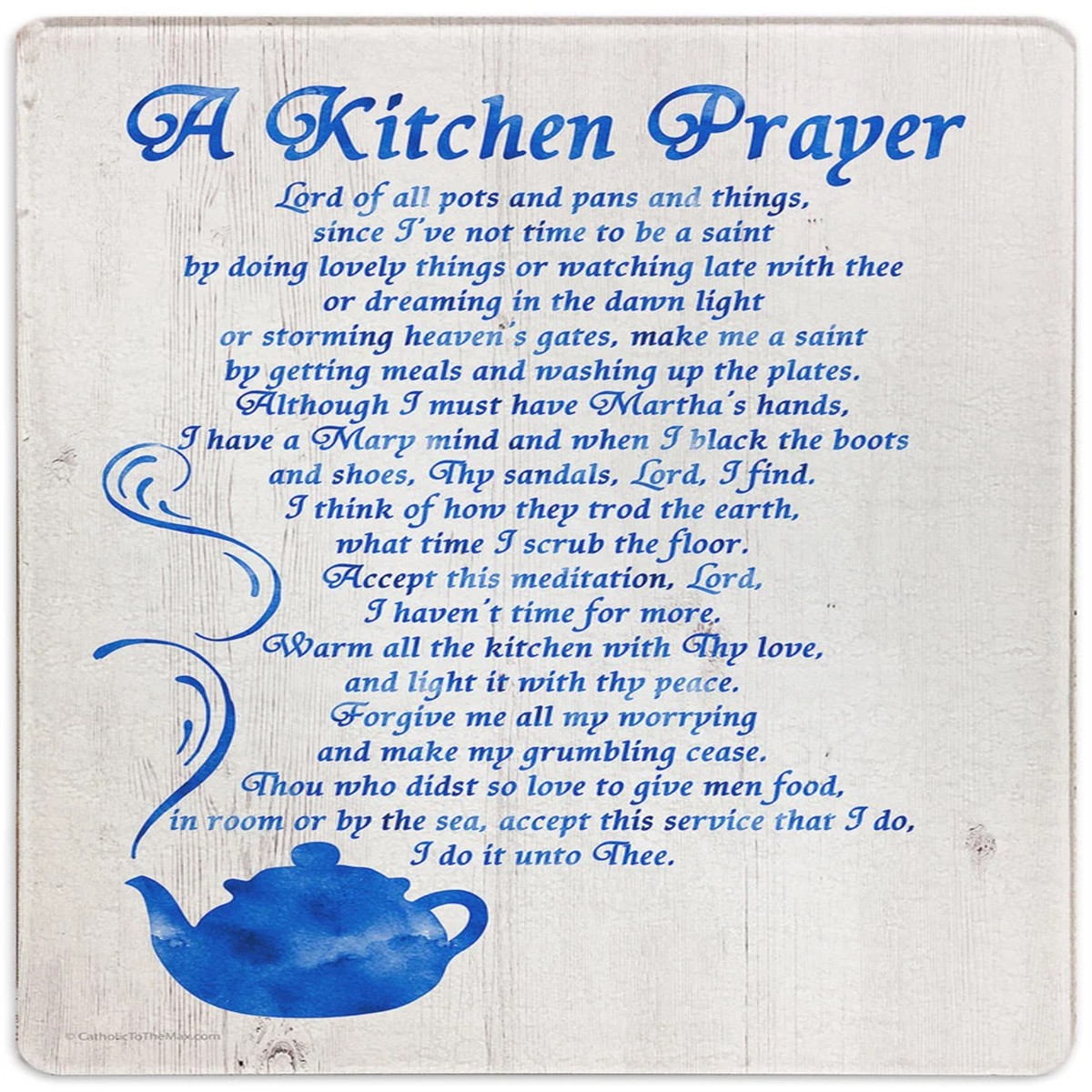 A Kitchen Prayer Rectangular Glass Cutting Board