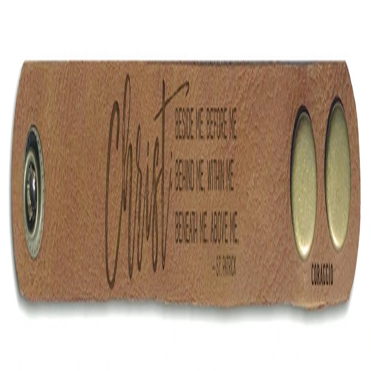 "Christ Beside Me" Rustic Leather Bracelet