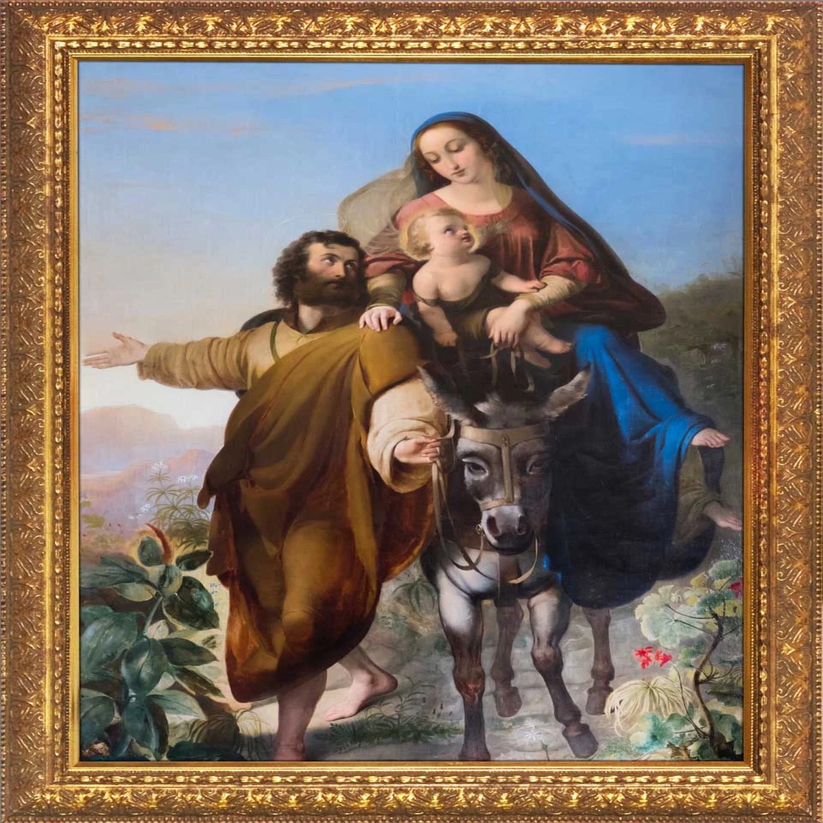 Flight into Egypt - Gold Framed Art