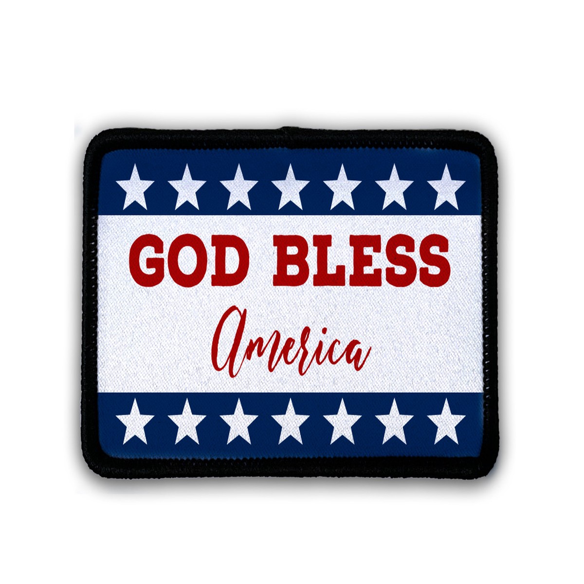 "God Bless America" Rectangle Iron-On Patch