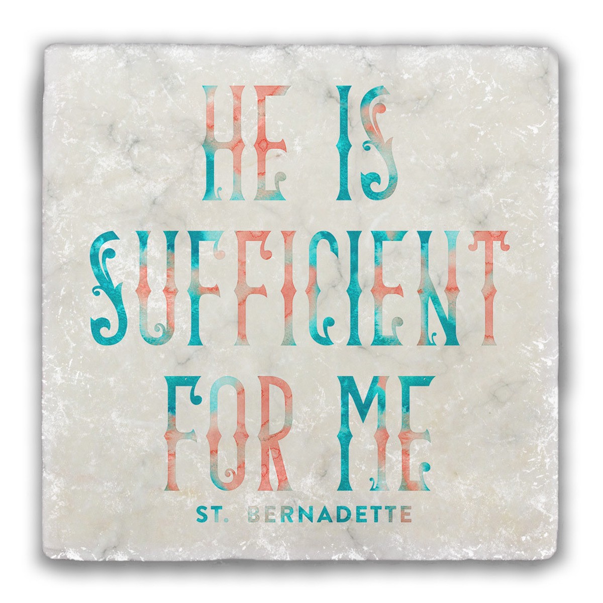 "He is Sufficient" Tumbled Stone Tile