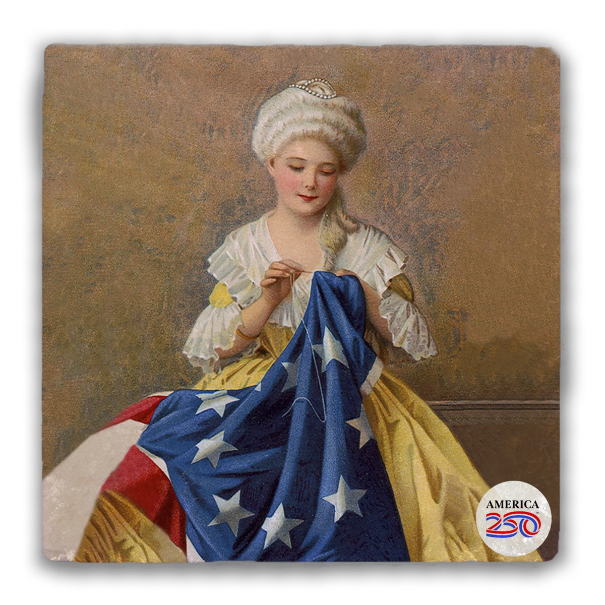 Betsy Ross Tumbled Stone Coaster