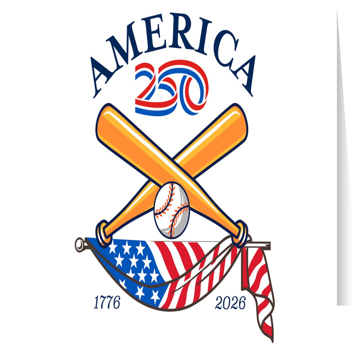 America250Baseball Greeting Card