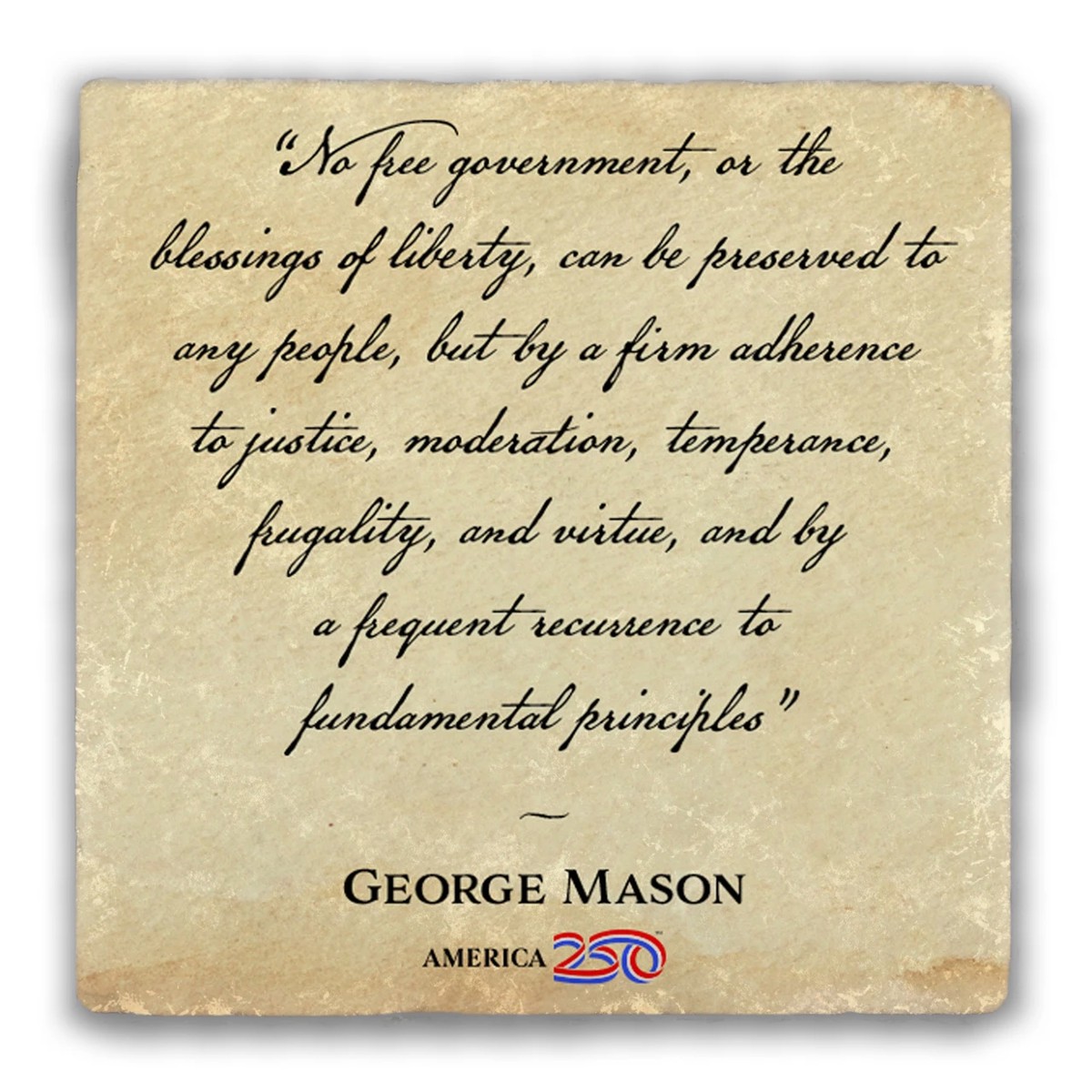 "Fundamental Principles" Tumbled Stone Coaster