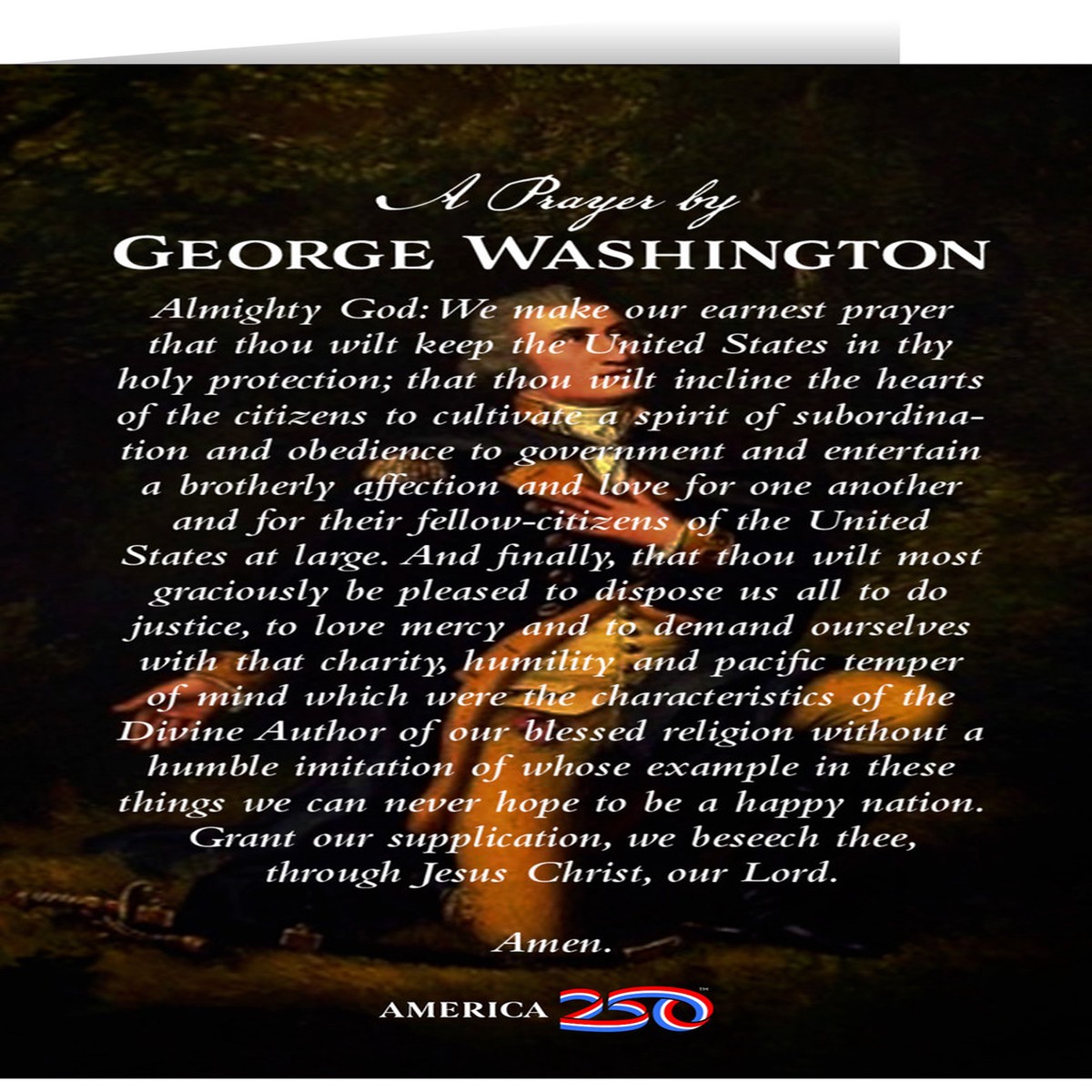 George Washingtons Prayer Greeting Card