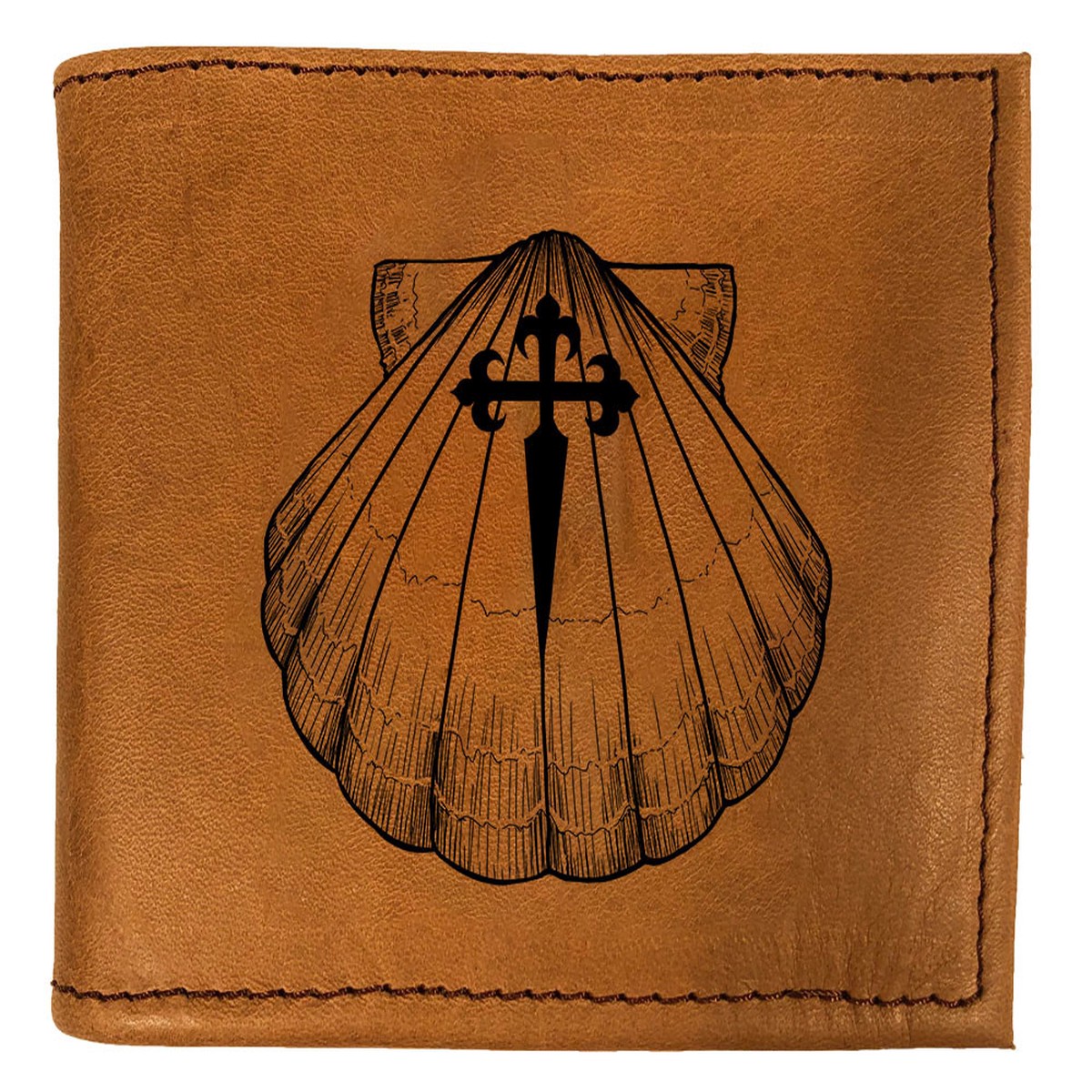 CORAGGIO Scallop Bi-Fold Leather Wallet