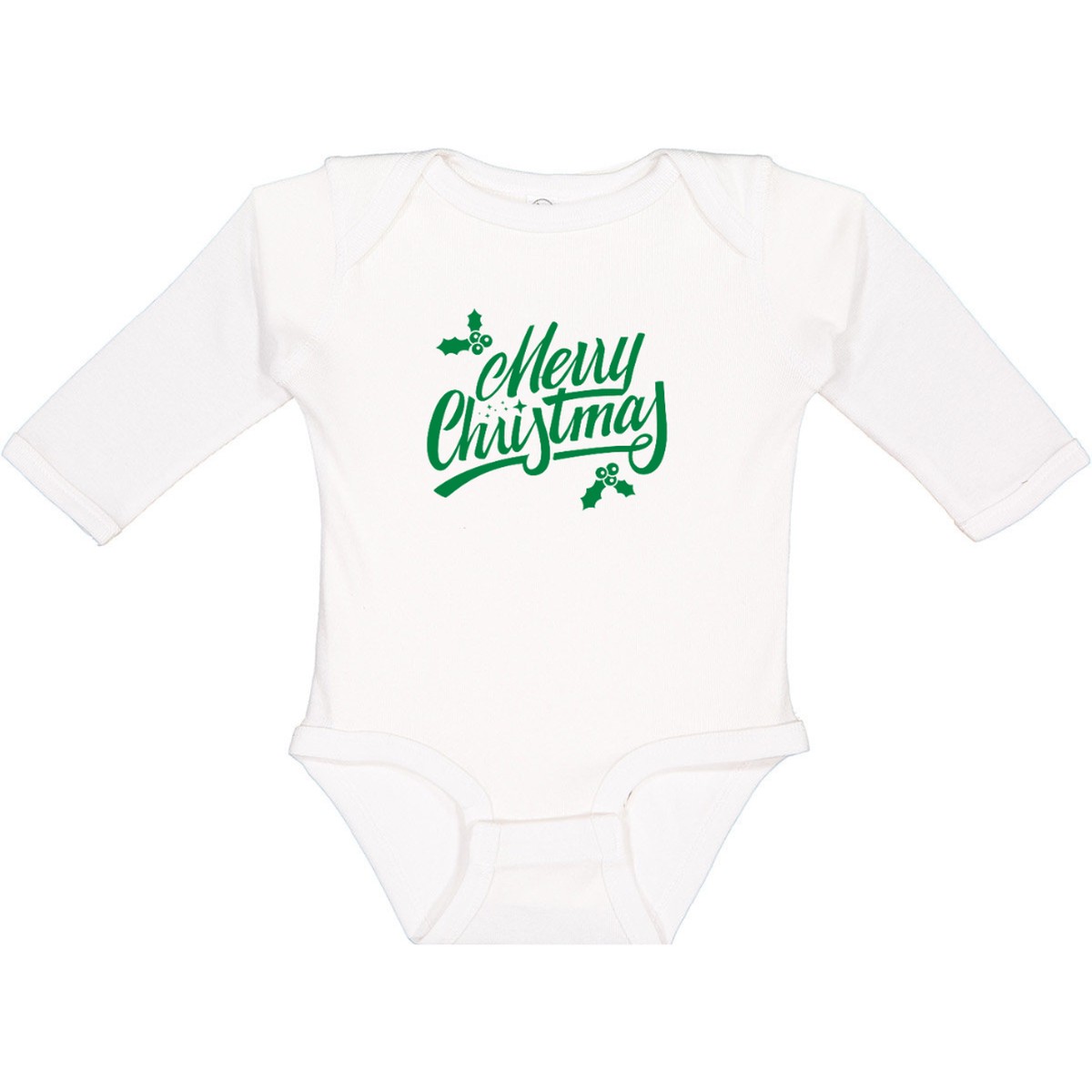 "Merry Christmas" Long-Sleeve Baby Onesie