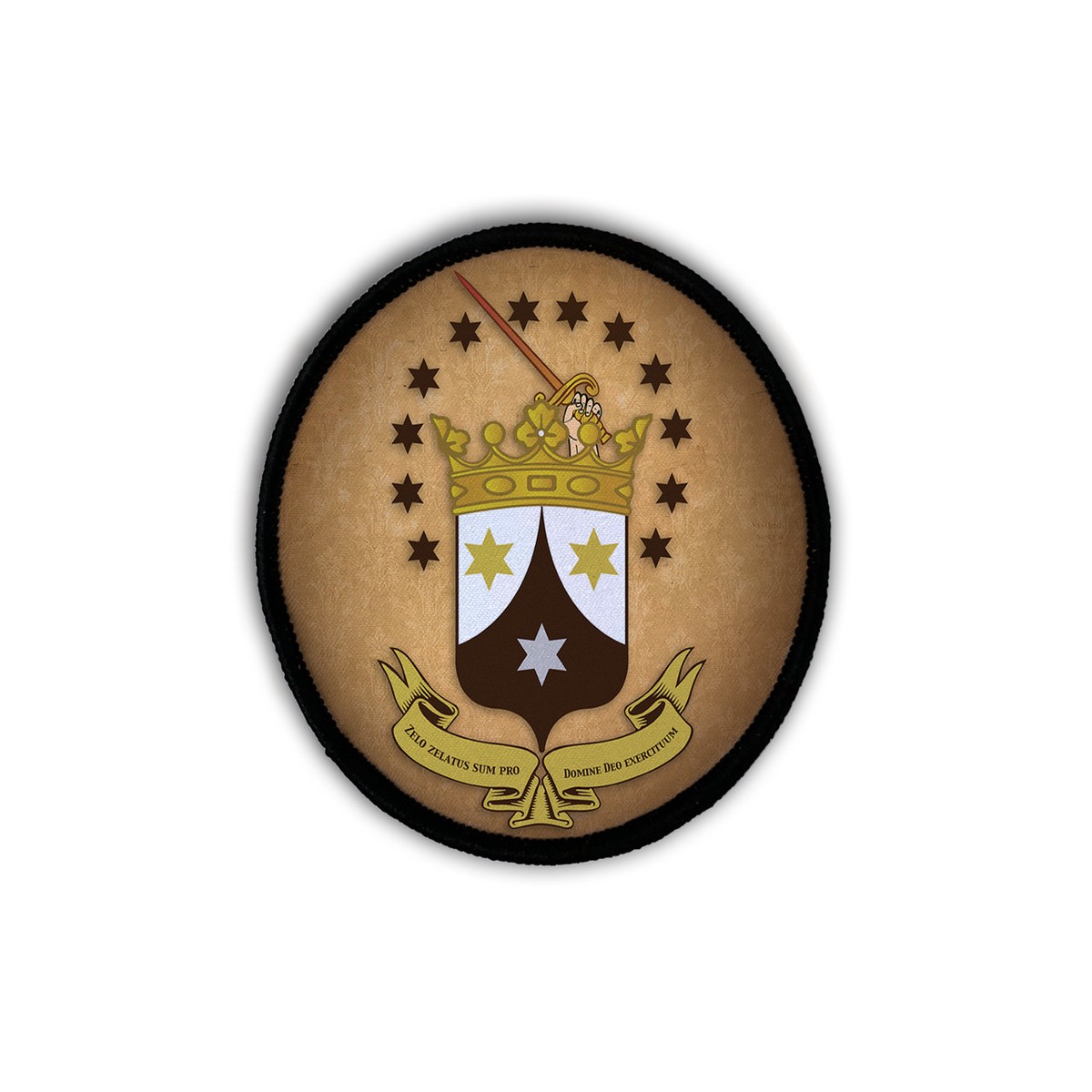 Ancient Carmelite Crest Circle Iron-On Patch