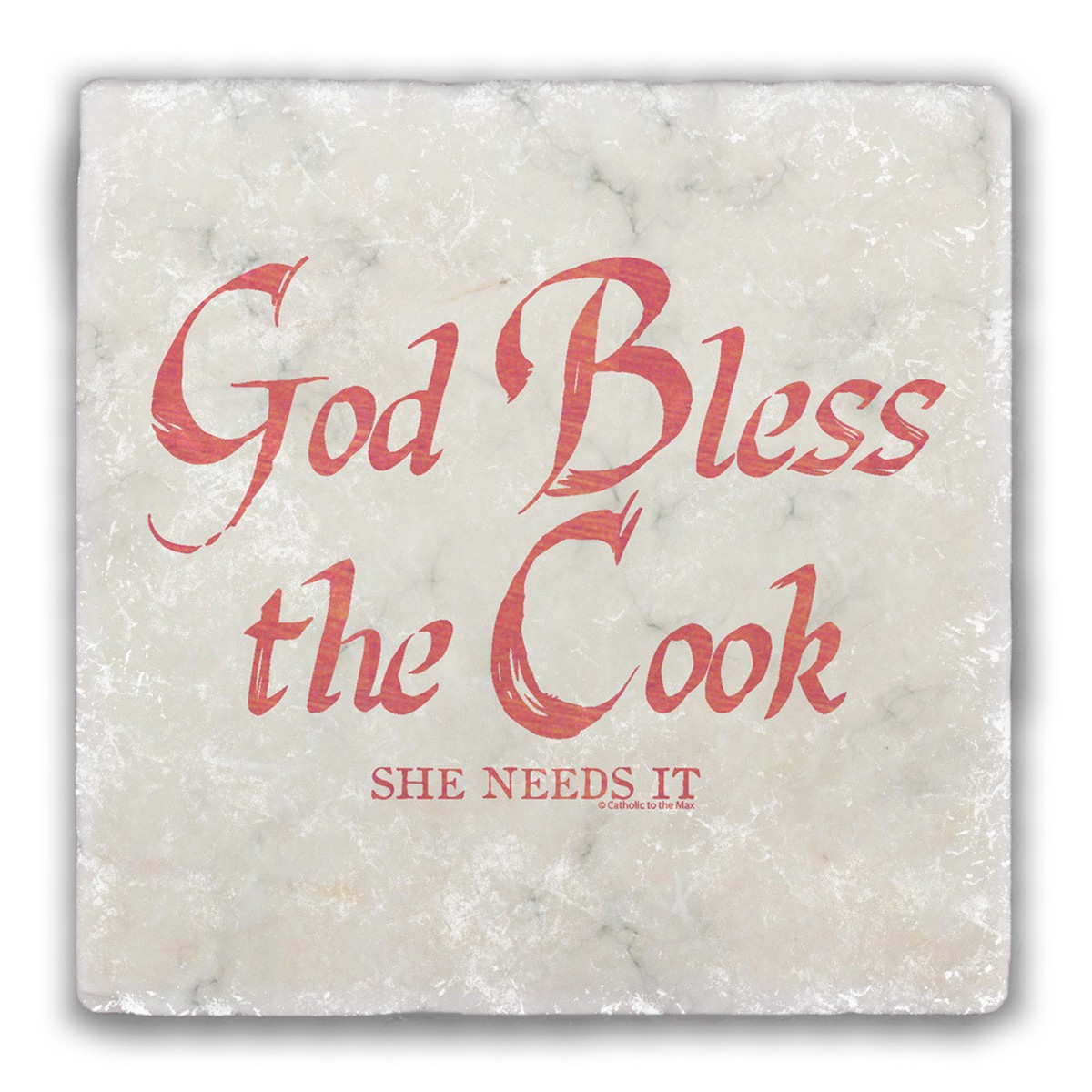 God Bless the Cook (She Needs It) Tumbled Stone Tile