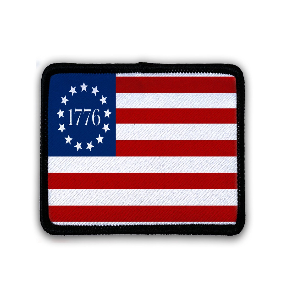 1776 USA Flag Rectangle Iron-On Patch 1