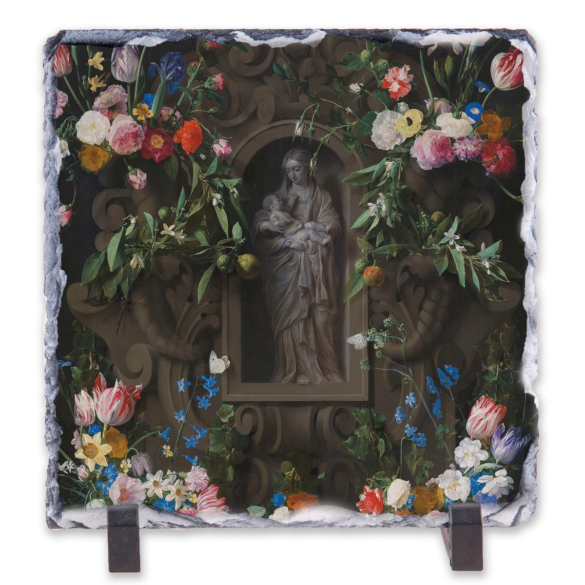 Garland with Virgin Square Slate Tile