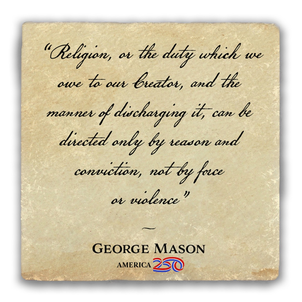 "Only by Reason" Tumbled Stone Coaster