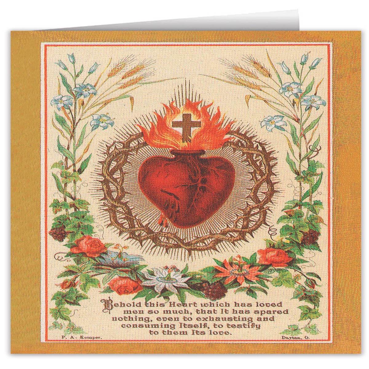 French Sacred Heart Note Card