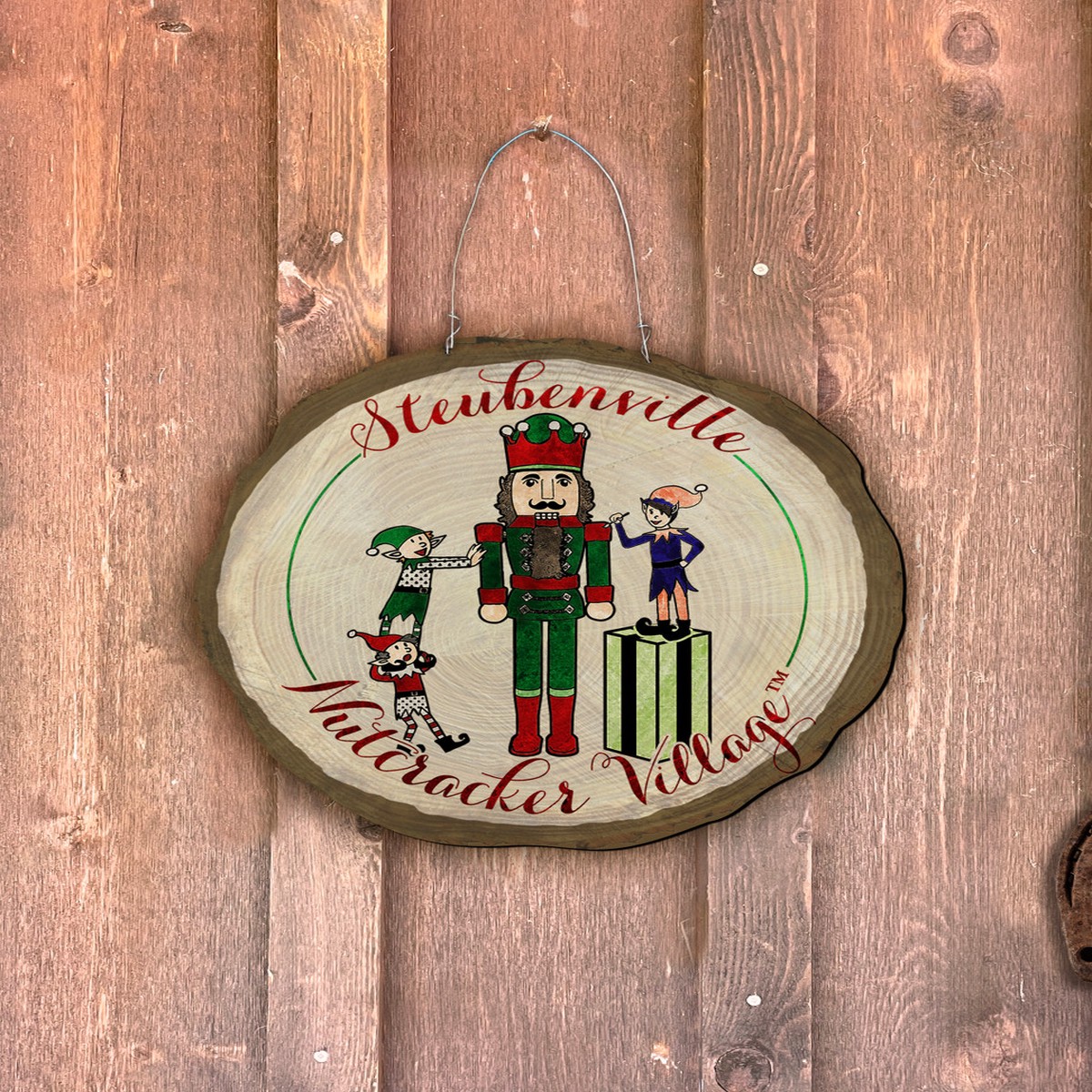 Nutcracker Village Log End Door Hanger